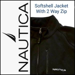 Nautica Black XL Softshell 2 Way Zip Jacket in GUC